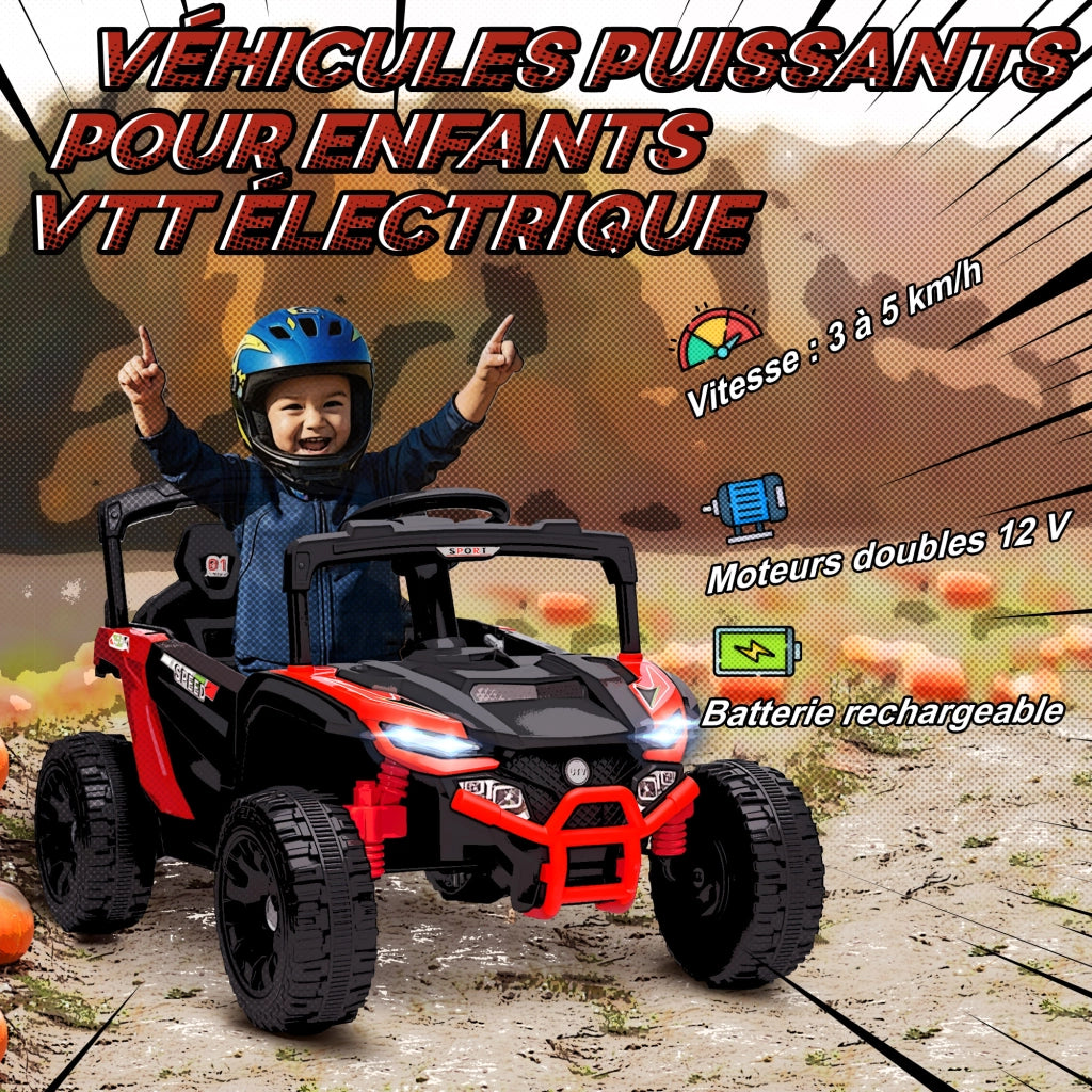Auto elettrica per bambini ¨C Minimal ¨C Rosso, telecomando, LED, musica, 3-8 anni
