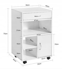 Mobile multifunzionale, tavolino, stampante, scaffale, ripiano moderno, 50 cm