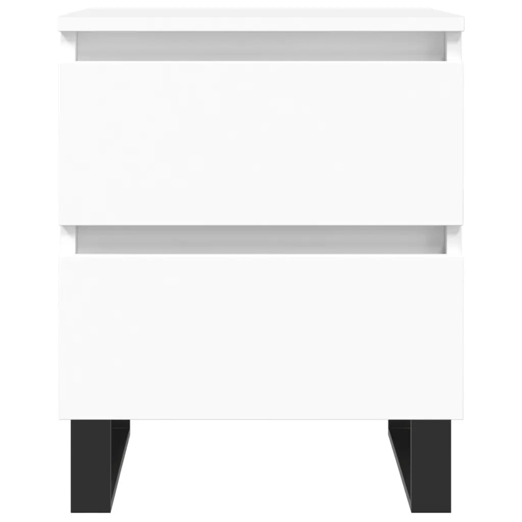 Comodini 2pz Bianchi 40x35x50 cm in Legno Multistrato 826893