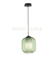 SOSPENSIONE BONNIE 2 VETRO VERDE 1 LUCE ATTACCO E27 D.22CM H.26CM