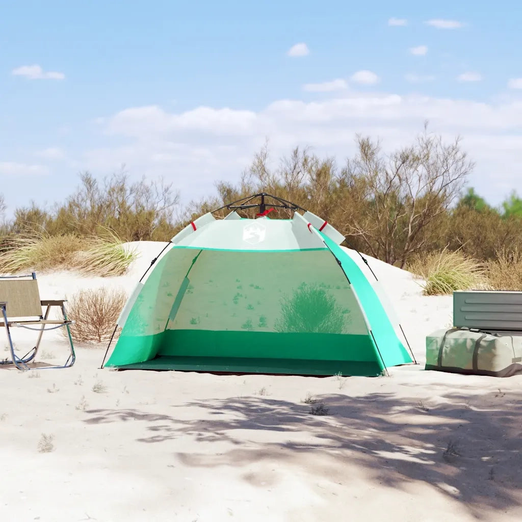 Tenda da Spiaggia 2 Persone Verde Rilascio Rapido Impermeabile 4005294