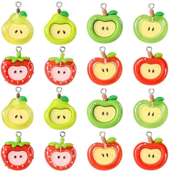 Pacco di Charmi con Sconto 40 Pezzi - Canditi per Frutta - Accessori DIY per Gioielli - Bracciale/ Orecchini/ Collana - Materiale Sostenibile - Progetti Unici