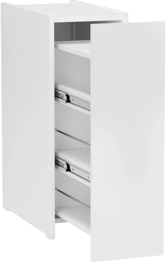 Scaffale per bagno - Bianco - Ruote a rullo - 3 Scomparti - 47x25cm
