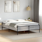 Giroletto-Struttura Letto Grigio Sonoma 135x190 cm in Legno Multistrato Metallo 645140