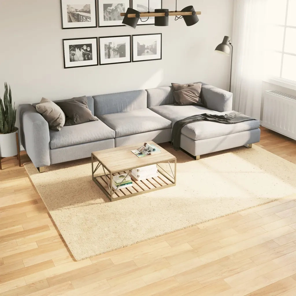 Tappeto a Pelo Corto HUARTE Morbido e Lavabile Crema 200x280 cm 375043