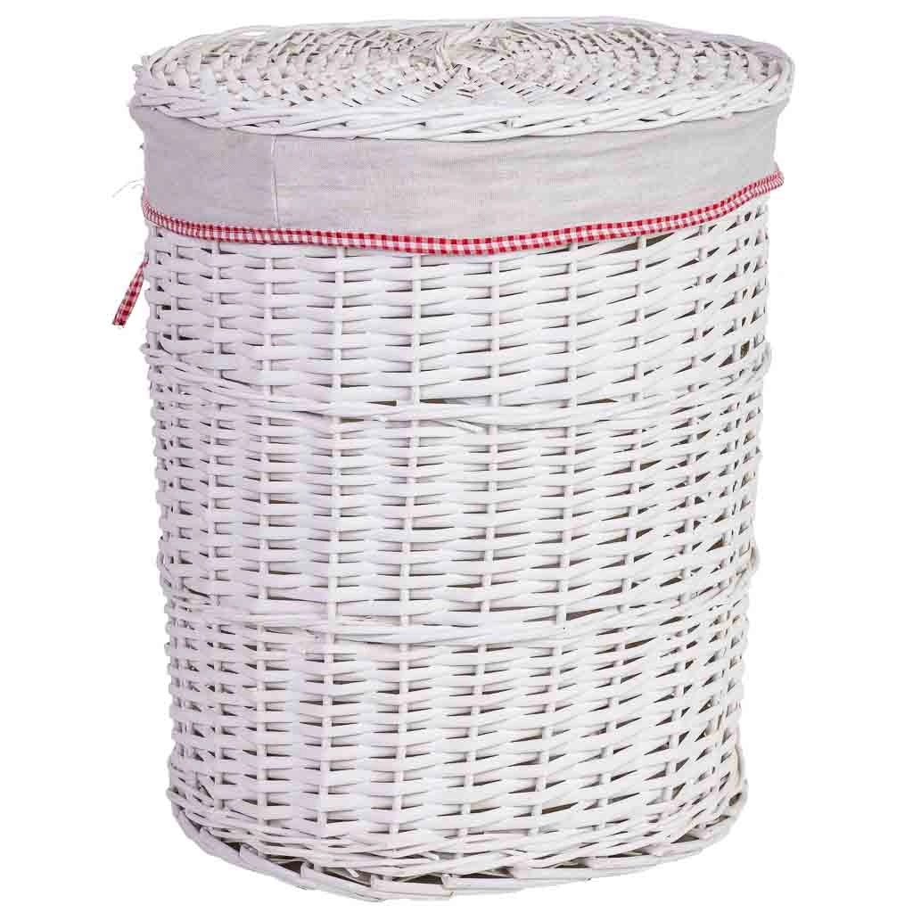 Cesto portabiancheria in vimini grigio 43x43x52h cm