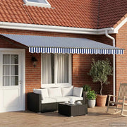 Tettuccio Elettrico Retrattile Blu e Bianco 5 x 3 m