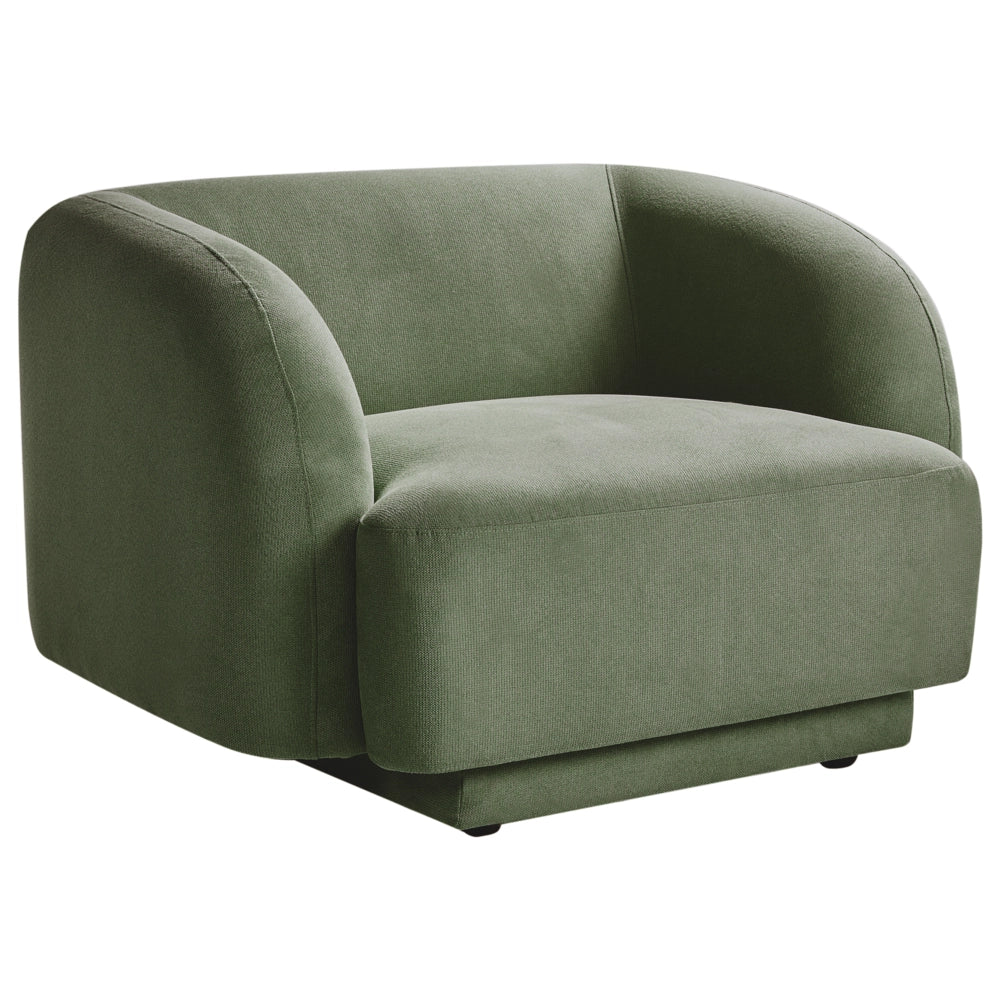 Poltrona in tessuto verde stile retro glam art decor con braccioli