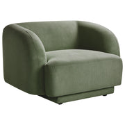 Poltrona in tessuto verde stile retro glam art decor con braccioli