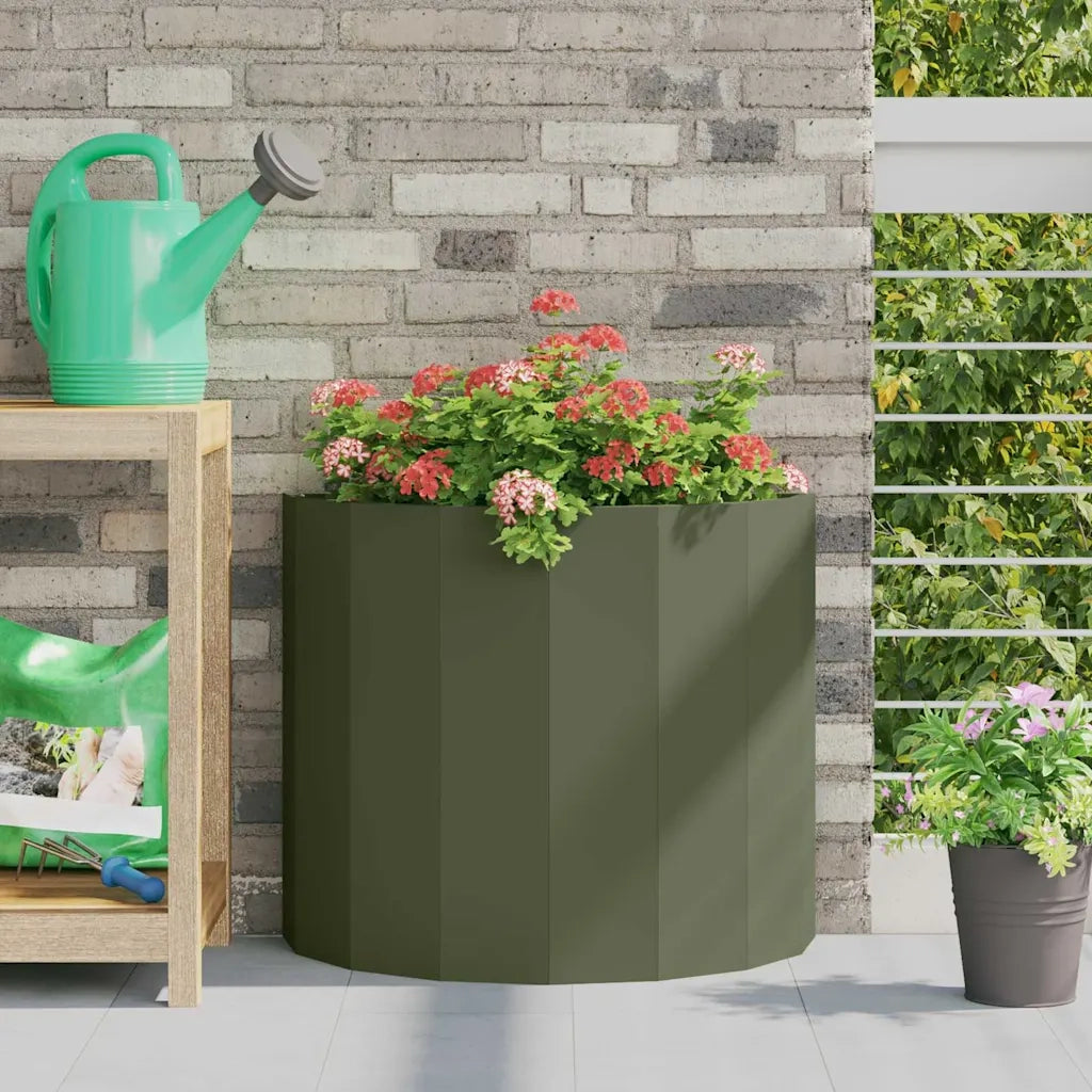 Fioriera | Cassetta per fiori | Vaso Verde oliva 60 x 30 x 50 cm Acciaio