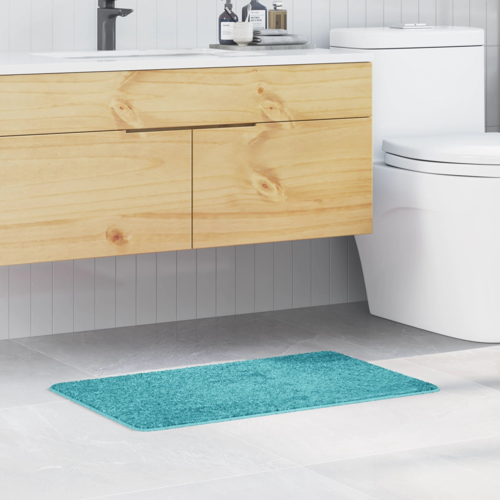 Tappetino da bagno rettangolare turchese 50x80 cm in polipropilene antiscivolo