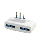 Trade Shop - Adattatore Quadruplo Piatto Con 4 Prese 16a Bipasso + Spina 16a -