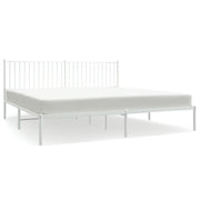 Letto matrimoniale | Letto per adulti | Giroletto con Testiera Metallo Bianco 193x203 cm