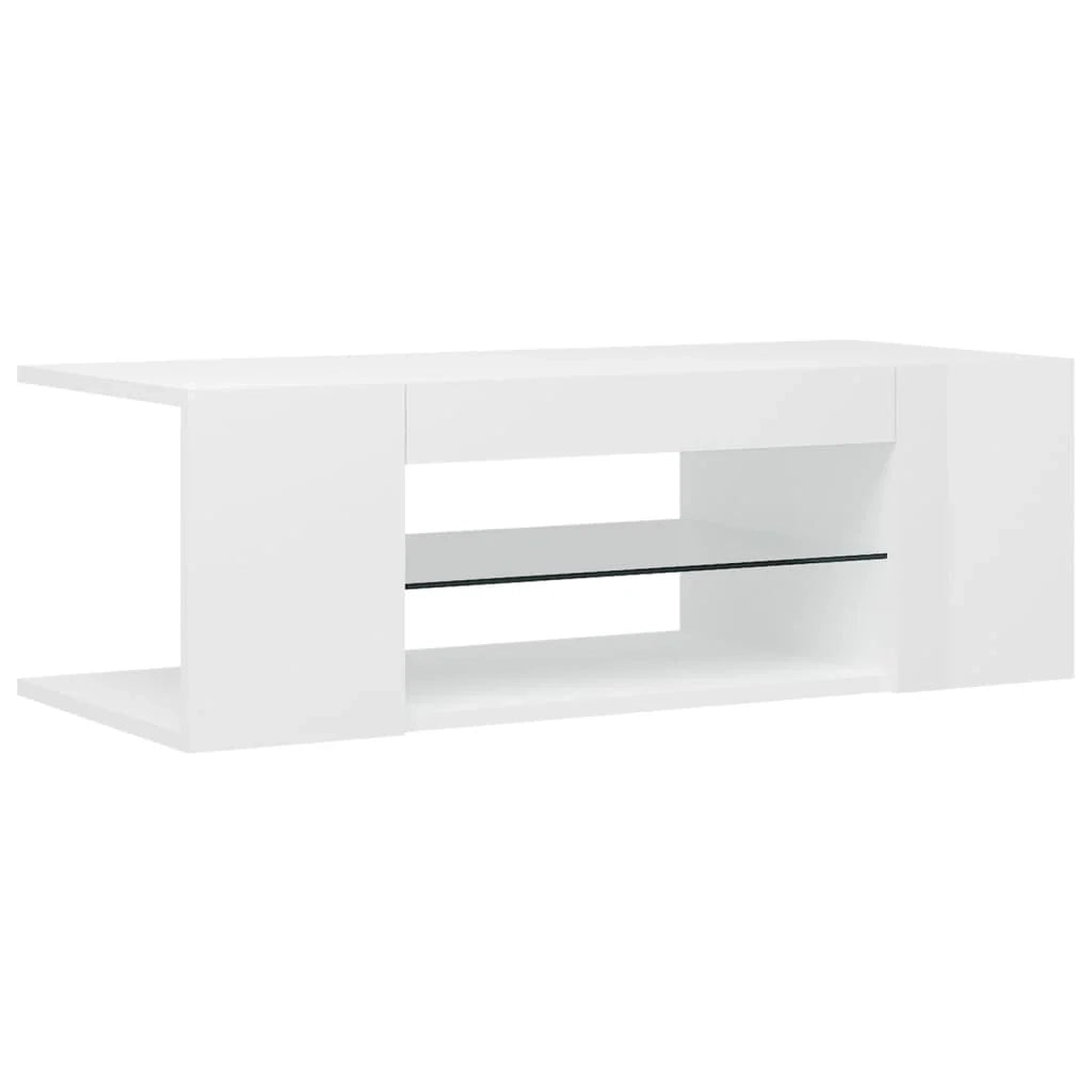 Mobile TV multimediale Mensola TV televisione buffet sala da pranzo soggiorno camera da letto con luci LED luminose 90 x 39 x 30 cm bianco 02_0026662