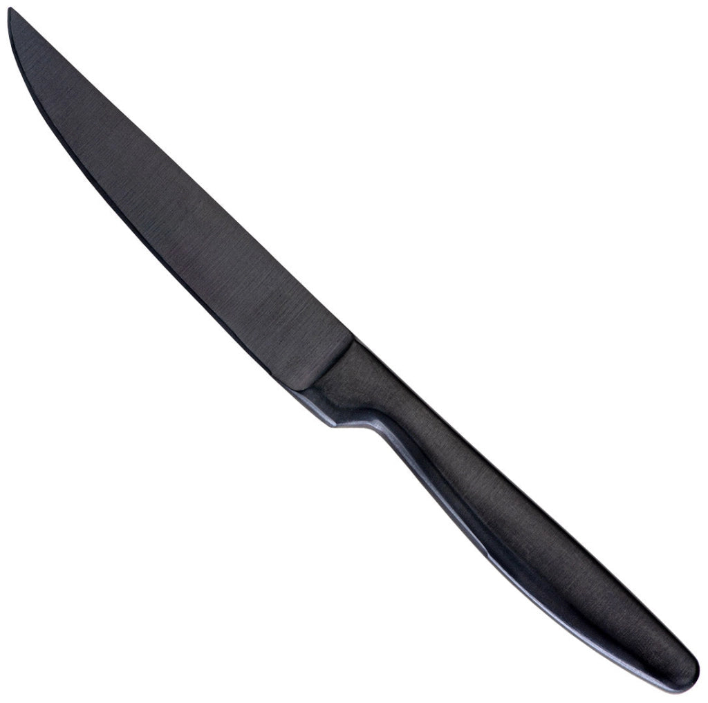 Set 6 Coltelli da Tavola Lama Liscia in Acciaio Inox Jacob Nero