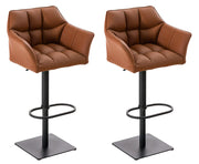 Set 2 sgabelli bar Damaso in ecopelle nera 1