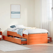 Giroletto senza Materasso con Cassetti Marrone Cera 90x190 cm