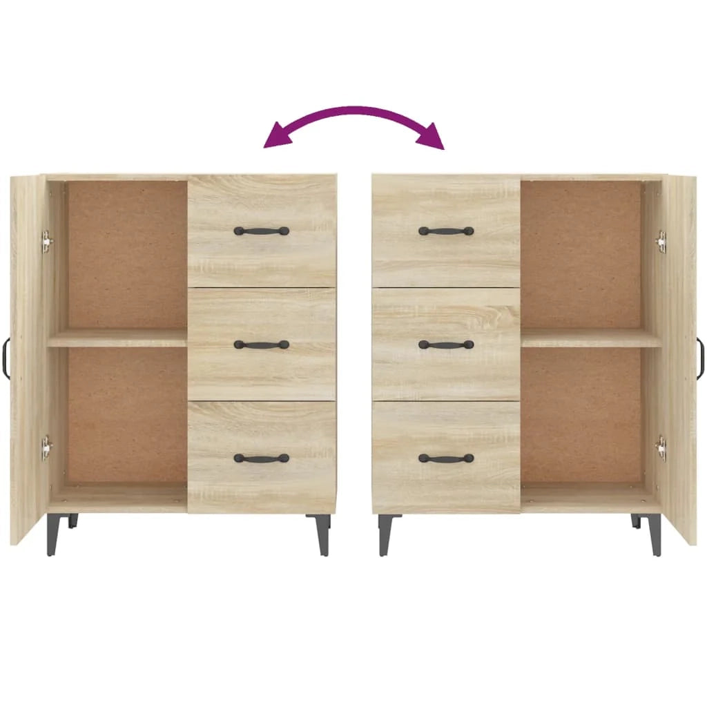 Buffet credenza cassettiera armadio mobile contenitore organizer cucina soggiorno rovere Sonoma 69,5 x 34 x 90 cm legno ingegnerizzato marrone 02_0031655