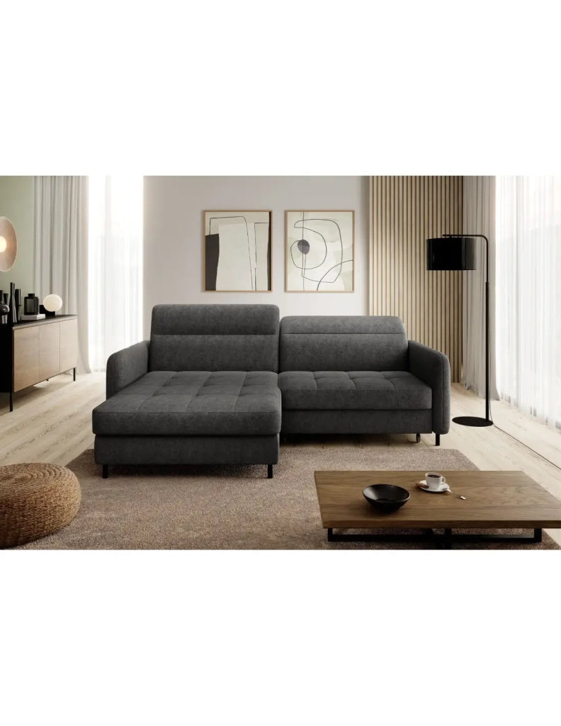Divano ad angolo collezione GOUMSI colore Grigio scuro mélange