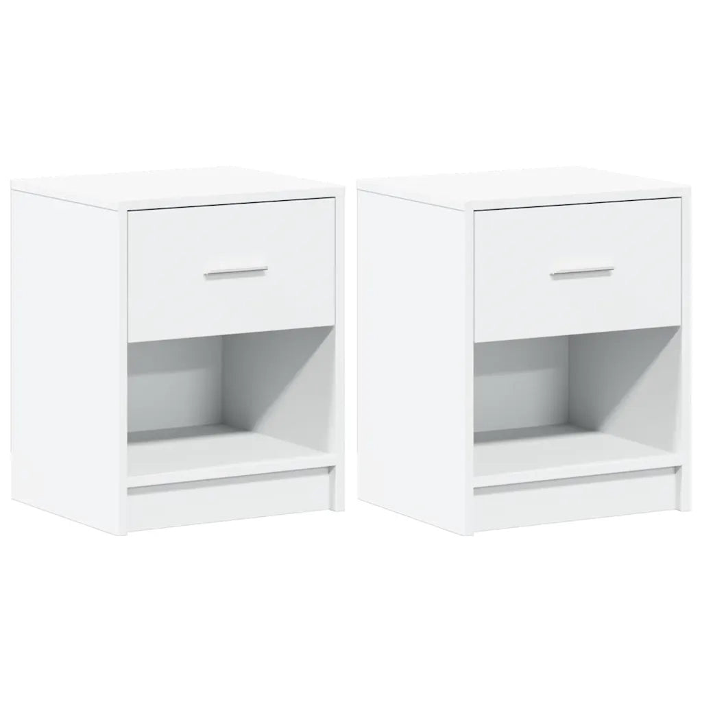 vidaXL Comodini 2 pz con Cassetto Bianco 40x34x50 cm
