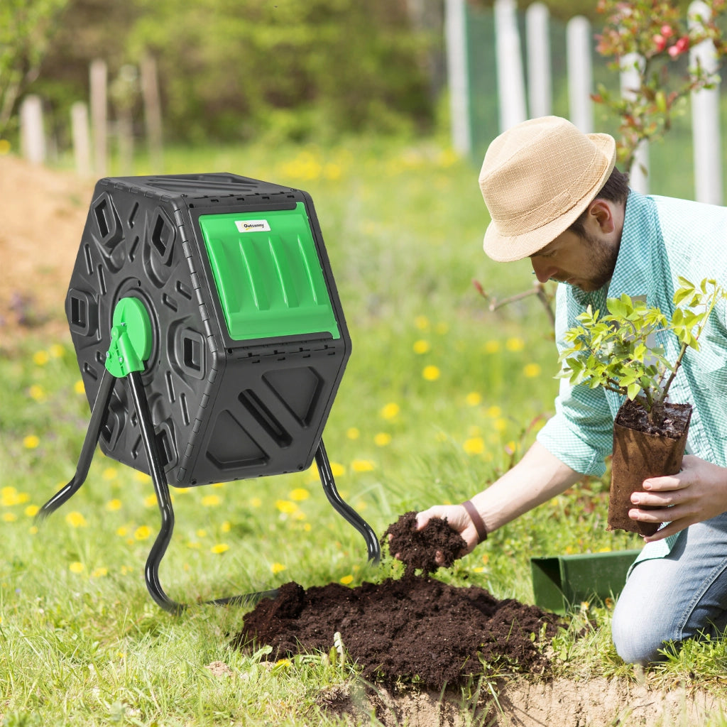 Compostatore Giardino ¨C Zephmum ¨C Nero Polypropilene 60x49x77 cm