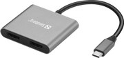ORIGINAL Sandberg Accessori per computer Grigio 136-44 Dockingstation Sandberg USB-C Dock 2xHDMI+USB+PD