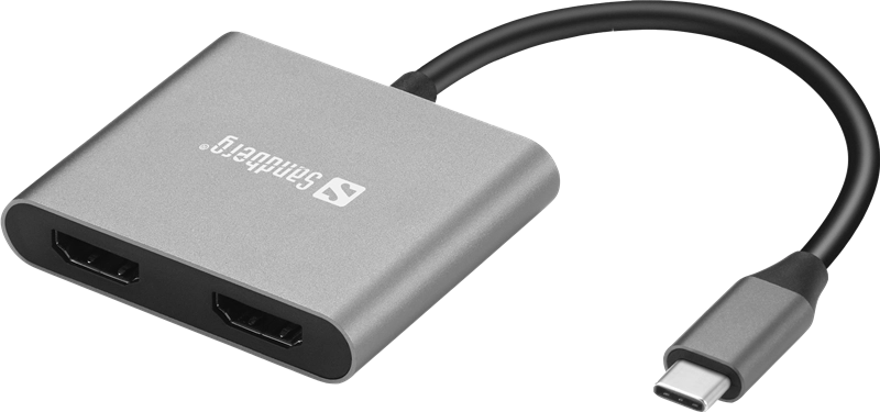 ORIGINAL Sandberg Accessori per computer Grigio 136-44 Dockingstation Sandberg USB-C Dock 2xHDMI+USB+PD
