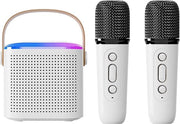 Macchina da Karaoke portatile con 2 microfoni a infrasuoni e illuminazione a LED