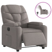 Poltrona | Sedia Relax Elettrica Reclinabile Tortora in Tessuto