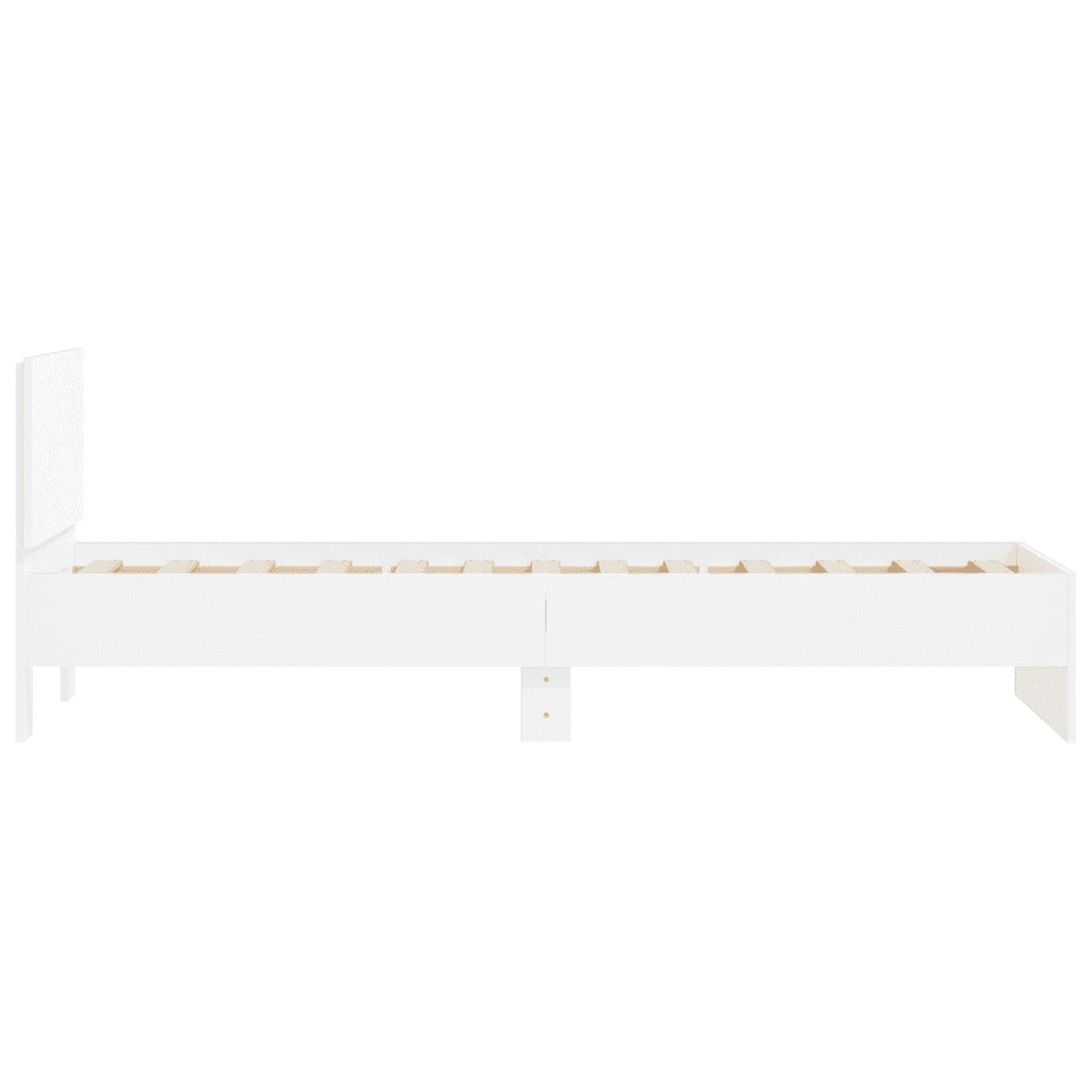Giroletto con Testiera Bianco 90x190 cm in Legno Multistrato 838652