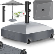 tillvex® Base per ombrellone GRAVIA e Ruote e Freni | Zavorra ombrellone riempibile 37L/56kg | Piedistallo per ombrelloni Giardino e Mercato Ø1,8-3,7m | Resistente a intemperie e UV (Antracite)