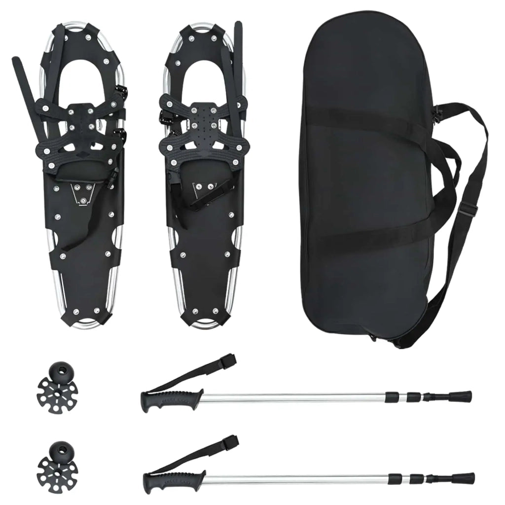 Racchette da neve 3 in 1 con bastoni da trekking Argento e Nero