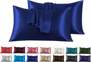 Set di 2 cuscini per poltrone in velluto 40x80 cm colore blu scuro con tessuto liscio