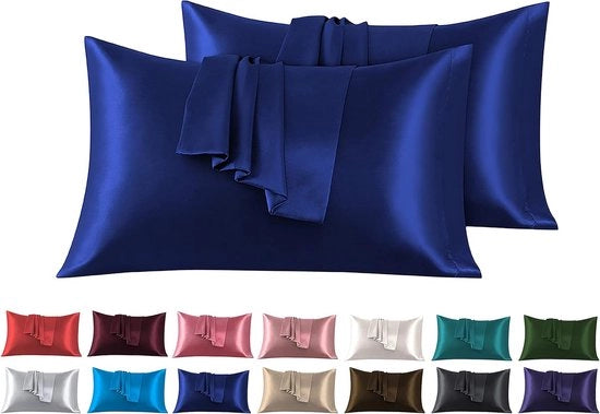 Set di 2 cuscini per poltrone in velluto 40x80 cm colore blu scuro con tessuto liscio