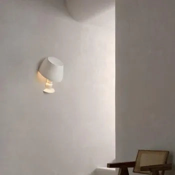 Applique lampada da parete in gesso a forma lume verniciabile attacco E14