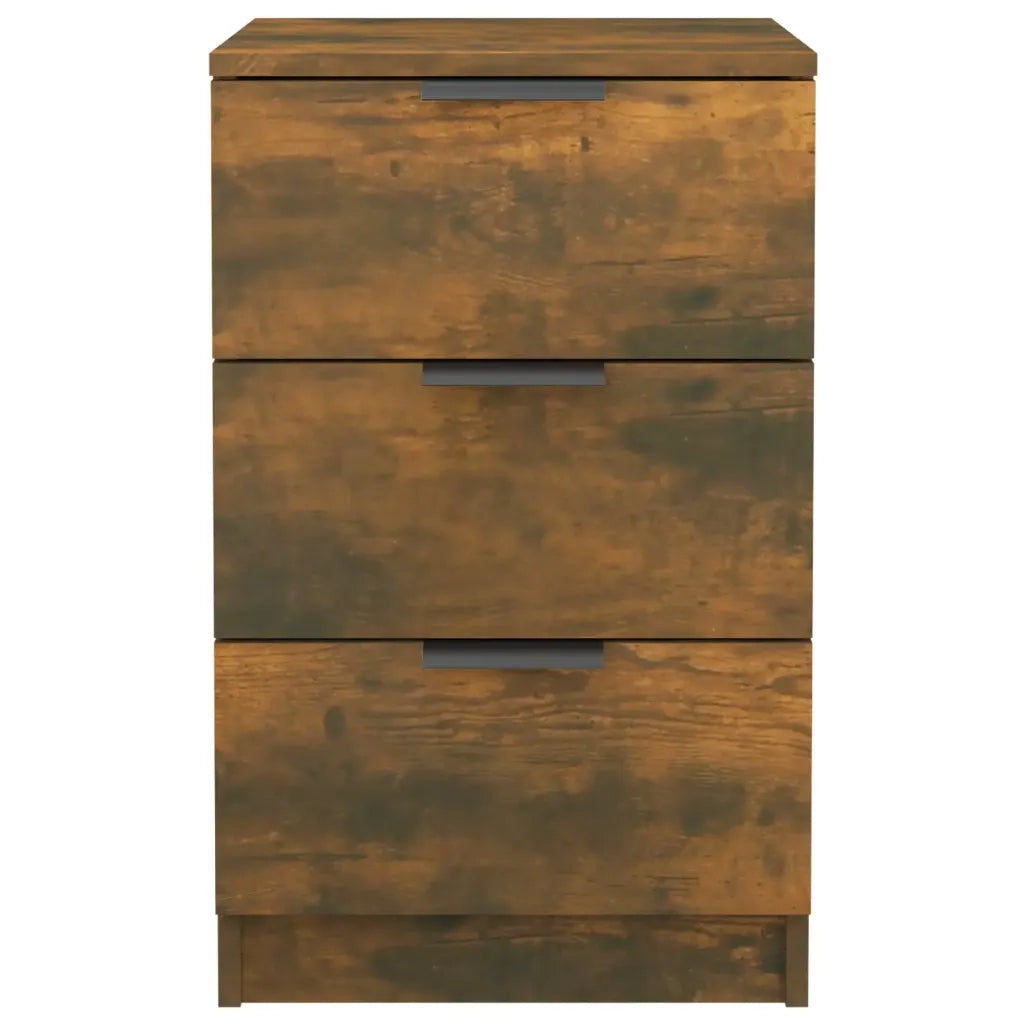 Set di 2 Comodini | Armadio da Notte | Mobiletto da notte Rovere Fumo 40x36x65 cm