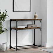 Tavolino Consolle-Tavolino da soggiorno-Tavolo Rovere Fumo 75x35,5x75cm in Legno Multistrato 561982