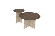 Set di tavolini in legno "Private" 70 x 70 x 40 cm - Noce