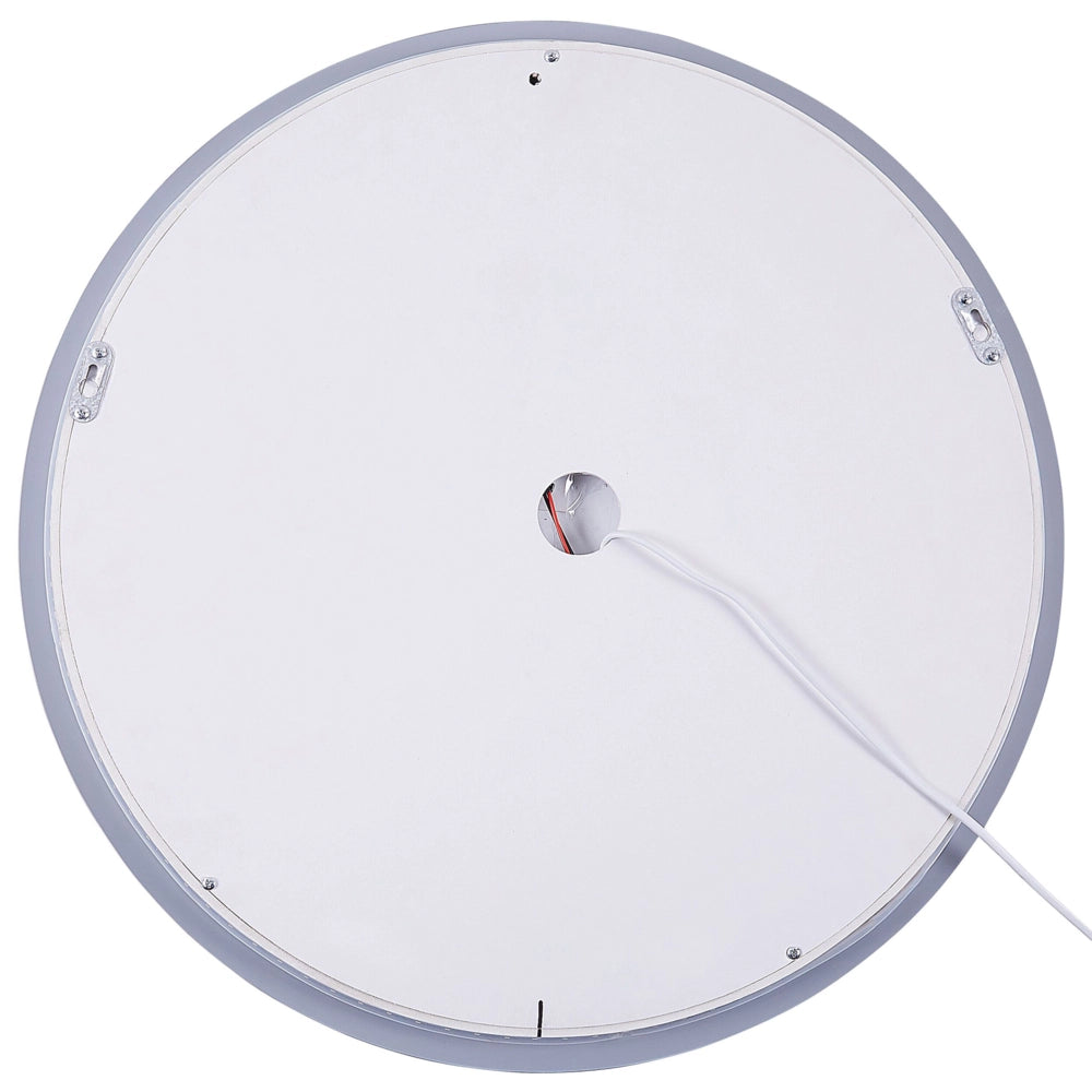 Specchio da Parete Rotondo Argento 60 cm Luci LED Sistema Antiappannamento Accessori Bagno
