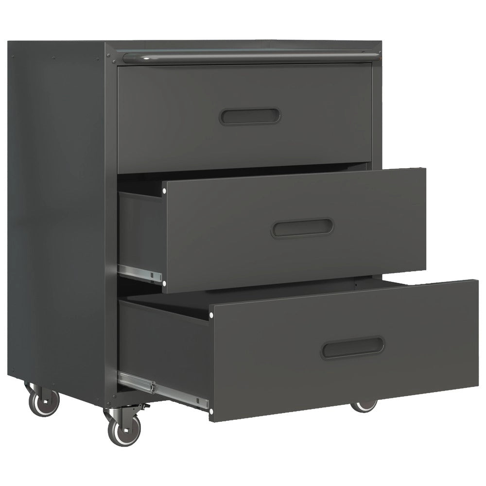 Cassettiera Porta Utensili su Ruote ¨C MINIMAL ¨C Metallo Nero/Grigio 75x42x88 cm