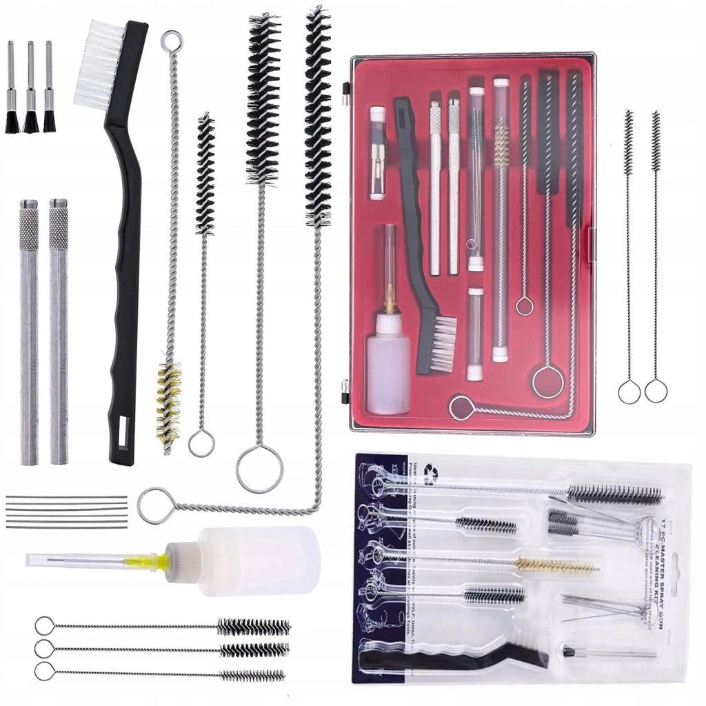 Set di Pulizia per Spruzzatore Airless di Verniciatura Rosfix 24w1 + 17w1 – Mini Spazzole, Spazzole Flessibili