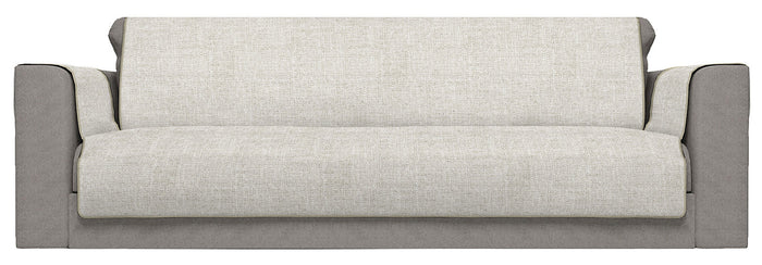 Copridivano con Copri Braccioli Seduta 60 cm in Poliestere Beige
