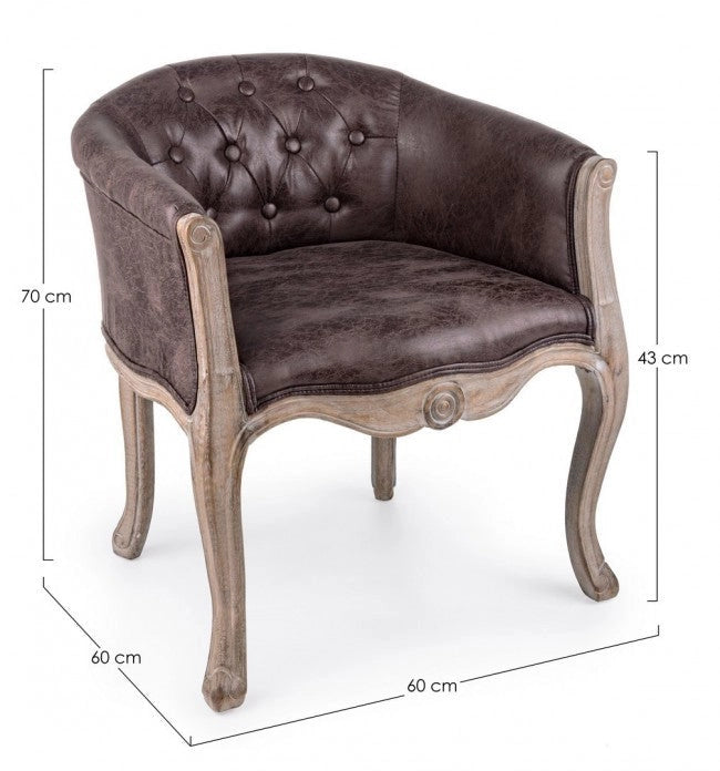 Set 2 Poltrone 60x60x70h cm Diva Dark