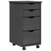 Mobiletto su ruote con ampi cassetti scrivania da ufficio 34 x 39 x 65,5 cm legno di pino grigio 02_0047173