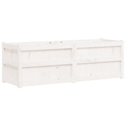 Fioriera | Cassetta per fiori | Vaso da Giardino Bianca 150x50x50 cm Legno Massello di Pino