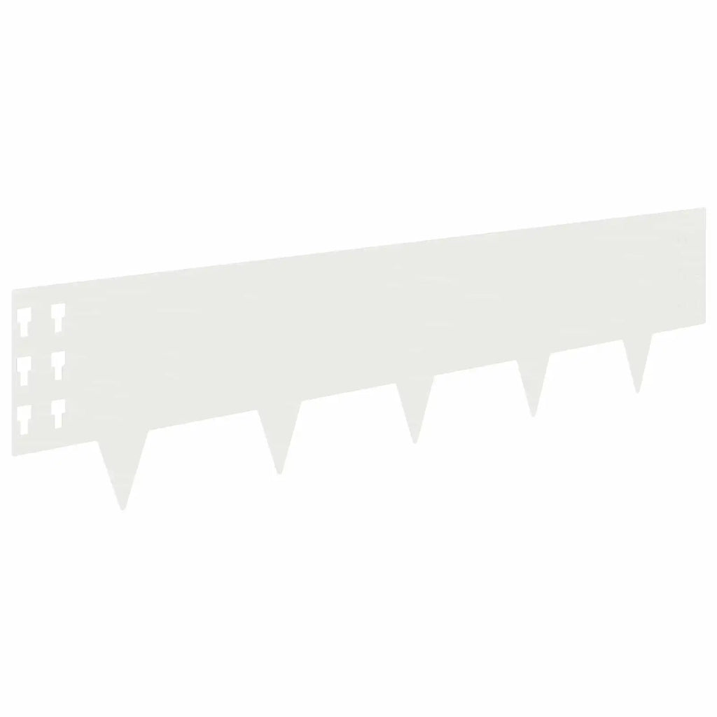 Bordura per Prato 30 pcs 100 x 25 cm Acciaio Bianco 8008607