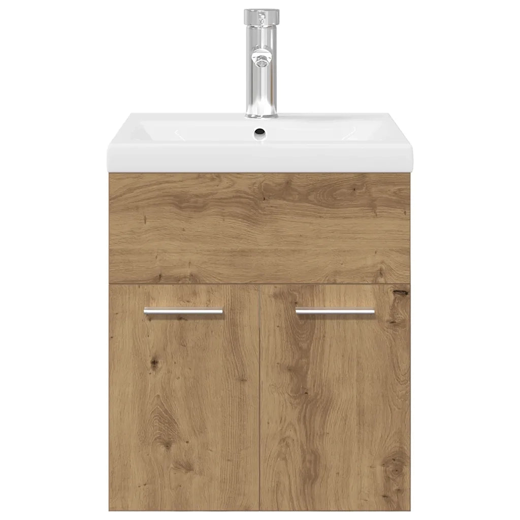 vidaXL Mobile Bagno con Lavabo Integrato&Rubinetto Rovere Artigianale