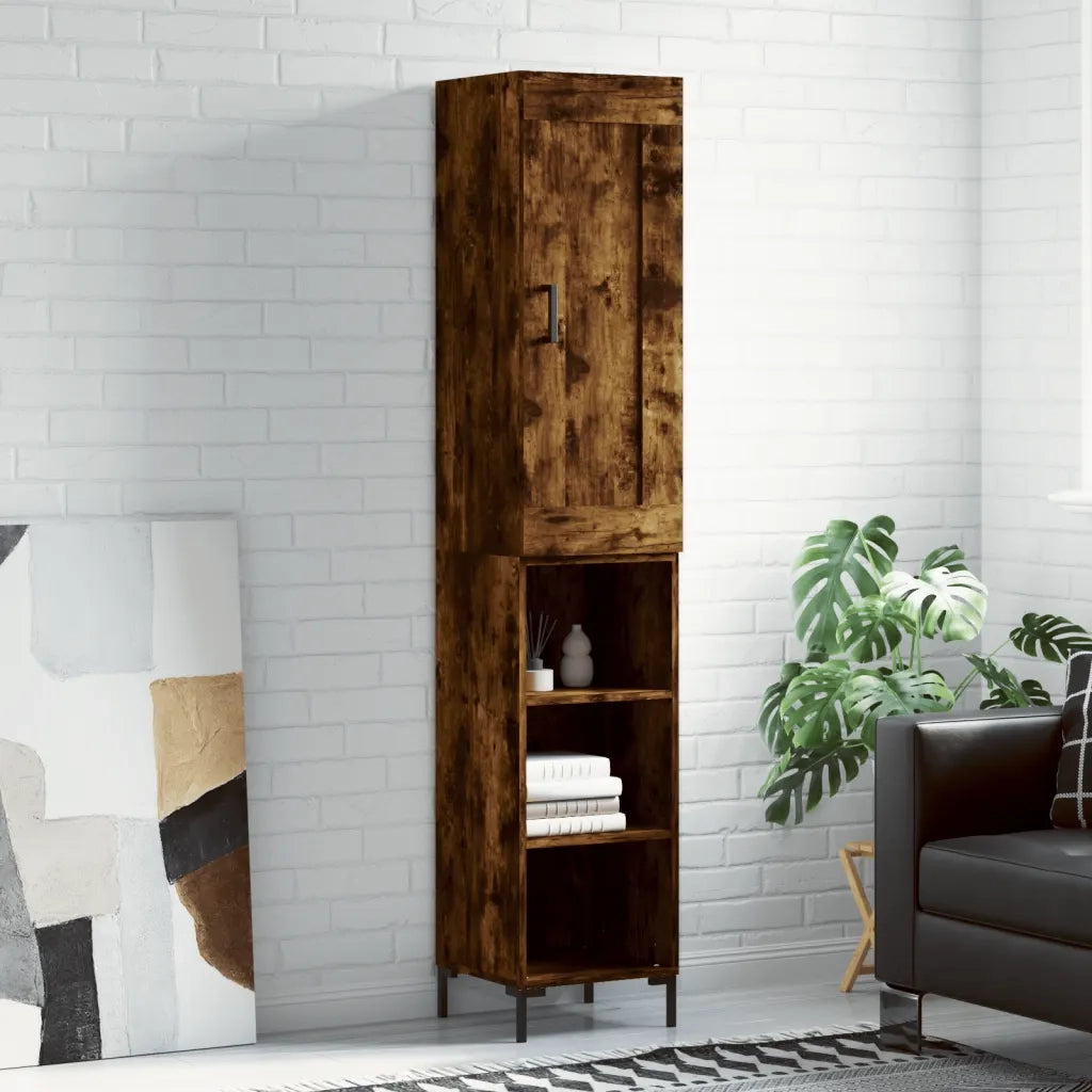 Credenza Rovere Fumo 34,5x34x180 cm in Legno Multistrato 3200326