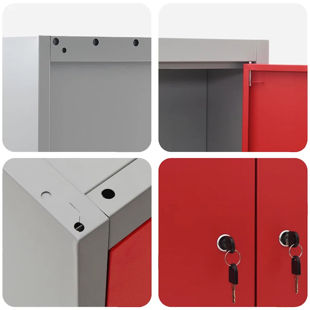 Mobile per attrezzi con blocco Rosso e Grigio 100 x 20 x 55 cm CFW2677725