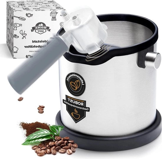 Sostegno per contenitore di coffee - Acciaio inossidabile - Accessori per barista - Dose di caffè - Cassa Knock Espresso